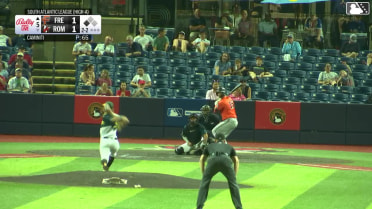 Colin Yeaman singles on a ground ball to left fielder Owen Carey. Leandro Arias scores.
