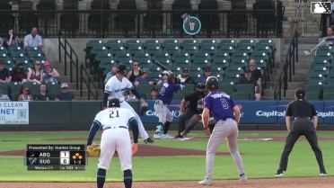 Vimael Machín out on a sacrifice fly to left fielder Shay Whitcomb. Charlie Condon scores.