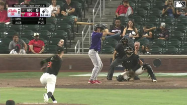 Conner Capel doubles (6) on a line drive to center fielder Dustin Harris. Jordan Beck scores.