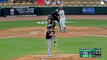 Conor Essenburg homers (13) on a fly ball to left field. Luis Guanipa scores.