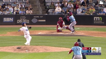 Francisco Urbaez out on a sacrifice fly to right fielder Matt Wallner. P.J. Higgins scores.