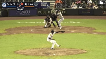 Brock Tibbitts triples (1) on a sharp fly ball to center fielder Nick Dumesnil. Juan Sanchez scores.