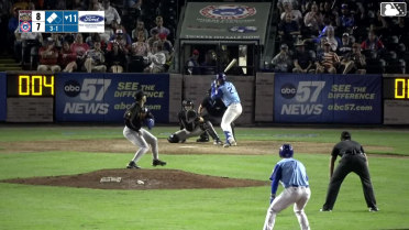 Logan Poteet out on a sacrifice fly to center fielder Braylon Payne. Angel Cepeda scores.