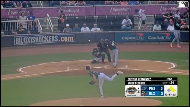 Cristian Hernández singles on a line drive to center fielder Eric Brown Jr. Emaarion Boyd scores. Brendan Jones to 3rd. Cristian Hernández to 2nd. Fielding error by center fielder Eric Brown Jr.