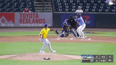 Cesar Quintas doubles (14) on a fly ball to right fielder Ching-Hsien Ko, deflected by center fielder Brendan Tunink. Aiden Taurek scores.