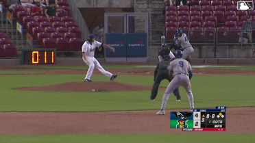 Jose Cerice singles on a line drive to right fielder Caden Kendle. Austin Charles scores.