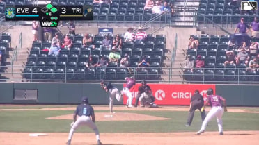 Gage Harrelson singles on a ground ball to left fielder Curtis Washington Jr. Randy De Jesus out at home on the throw, left fielder Curtis Washington Jr. to catcher Josh Caron. Peter Burns to 2nd.