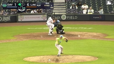 Bryce Rainer doubles (1) on a sharp line drive to center fielder Kyle Henley. Edian Espinal scores.