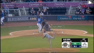 Blake Burke homers (9) on a fly ball to left field.