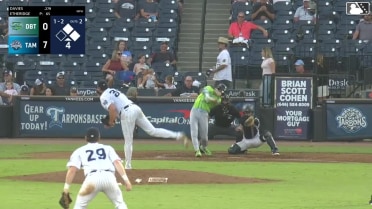 Drew Davies singles on a line drive to center fielder Yostin Pena. Ichiro Cano scores. Rafhlmil Torres to 2nd.