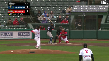 Oswaldo Cabrera triples (1) on a sharp line drive to center fielder Dylan Crews.