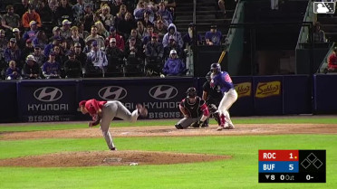 Nick Goodwin homers (2) on a fly ball to center field.