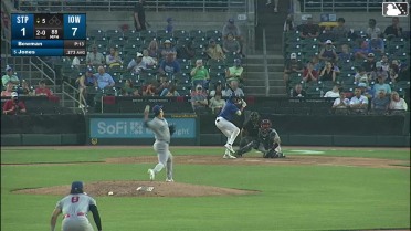 Greg Jones homers (3) on a fly ball to left center field.