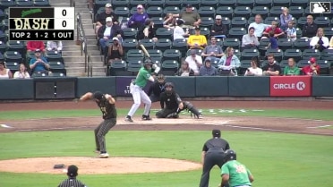 Brian Sanchez singles on a ground ball to right fielder George Wolkow. Axiel Plaz scores.