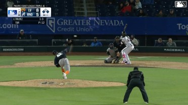 Jesus Valdez grounds into a double play, shortstop Drew Swift to second baseman Euribiel Angeles to first baseman Joey Meneses. Ivan Melendez out at 2nd. Jesus Valdez out at 1st.