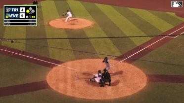 Jorge Ruiz singles on a line drive to left fielder Carlos Jimenez. Kevin Bruggeman scores.