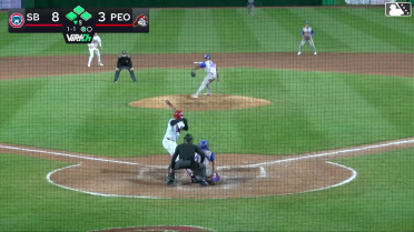 Miguel Villarroel singles on a ground ball to left fielder Leonel Espinoza. Won-Bin Cho scores. Jalin Flores to 3rd. José Suárez to 2nd.