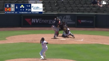 Aaron Zavala doubles (15) on a line drive to left fielder Jared Dickey. Cooper Johnson scores.