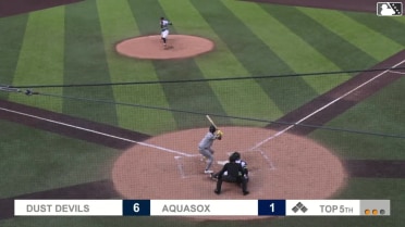 Randy De Jesus homers (5) on a line drive to center field.