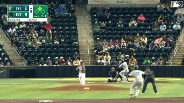 Axel Sanchez singles on a fly ball