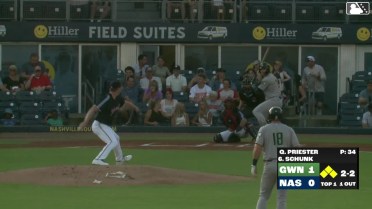 Aaron Schunk singles on a ground ball to right fielder Luis Lara. Brett Wisely scores. Brewer Hicklen to 3rd. DaShawn Keirsey Jr. to 2nd.