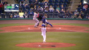 Bo Davidson singles on a ground ball to center fielder GJ Hill. Jonah Cox scores. Scott Bandura to 3rd.