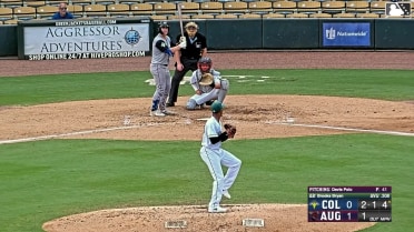 Brooks Bryan singles on a ground ball to left fielder Junior Garcia. Sean Gamble scores.