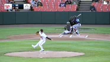 Ronny Cruz homers (1) on a fly ball to center field.