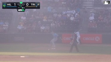 Capri Ortiz singles on a ground ball to center fielder Slade Caldwell. Jorge Ruiz scores.