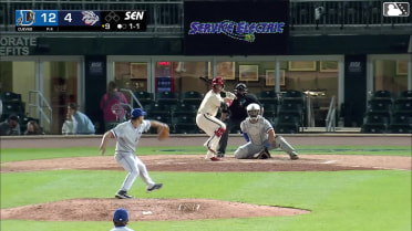 Robert Moore homers (4) on a fly ball to left field.