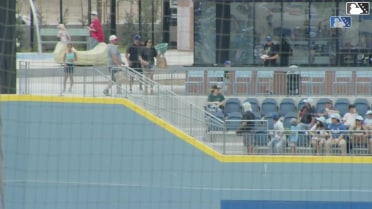 Ricardo Cova homers (8) on a fly ball to center field.
