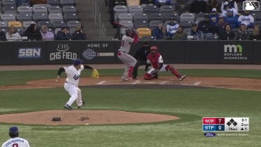 Nick Sogard homers (1) on a fly ball to right center field.