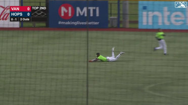Wilderd Patino dives in center field for a nice grab