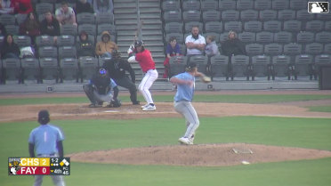Nick Monistere doubles (1) on a line drive to center fielder Brendan Summerhill. Xavier Neyens scores.