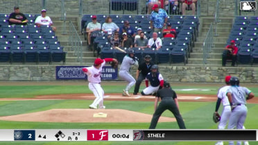 Filippo Di Turi out on a sacrifice fly to center fielder Gavin Fien. Rylan Mills scores.