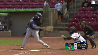 Derlin Figueroa homers (1) on a line drive to right field.