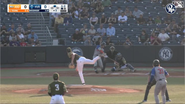 Zach Messinger strieks out his first of eight batters