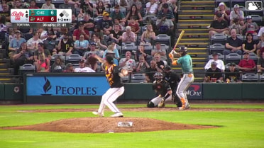 Wehiwa Aloy doubles (2) on a sharp line drive to center fielder Will Taylor. Douglas Hodo III scores.