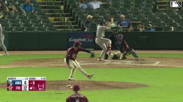 Danny Serretti singles on a ground ball to right fielder Yeison Morrobel. Druw Jones scores.