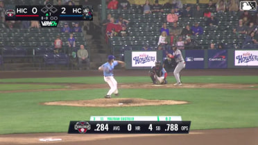 Yolfran Castillo singles on a soft bunt ground ball to third baseman Yaikel Mijares.