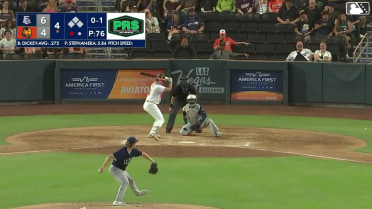 Jared Dickey homers (4) on a fly ball to right field.