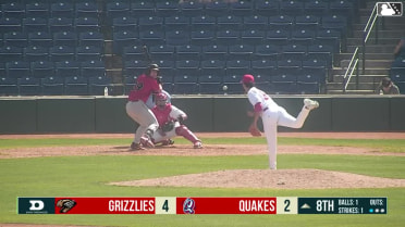 Tanner Thach singles on a ground ball to left fielder Kevyn Castillo, deflected by shortstop Anyelo Marquez. Roldy Brito scores.
