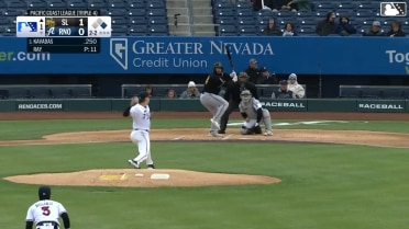 Niko Kavadas strikes out swinging and Christian Moore caught stealing 2nd, catcher Matt O'Neill to shortstop Anderdson Rojas to catcher Matt O'Neill.