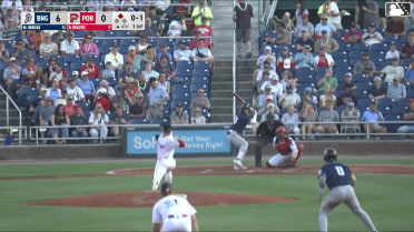Marco Vargas singles on a line drive to center fielder Will Turner. Kevin Parada scores.