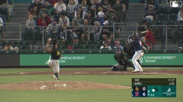 Andy Ibáñez singles on a ground ball to right fielder Raudi Rodriguez. Stuart Fairchild scores.