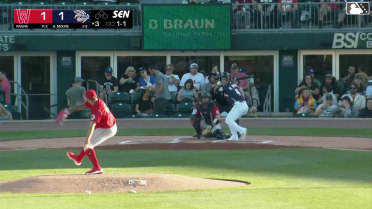 Robert Moore homers (5) on a fly ball to left field.
