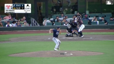Zach Humphreys doubles (12) on a line drive to left fielder Manuel Pena. Jeimer Candelario scores.
