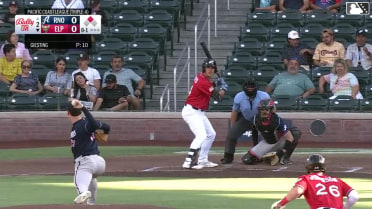 Nick Pratto doubles (6) on a line drive to right fielder Angel Ortiz. Bryce Johnson scores.