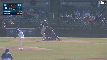 Petey Halpin homers (1) on a fly ball to right field.