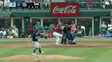 Robert Moore homers (8) on a fly ball to right center field.